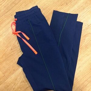 Navy Blue Figs with Orange Drawstring